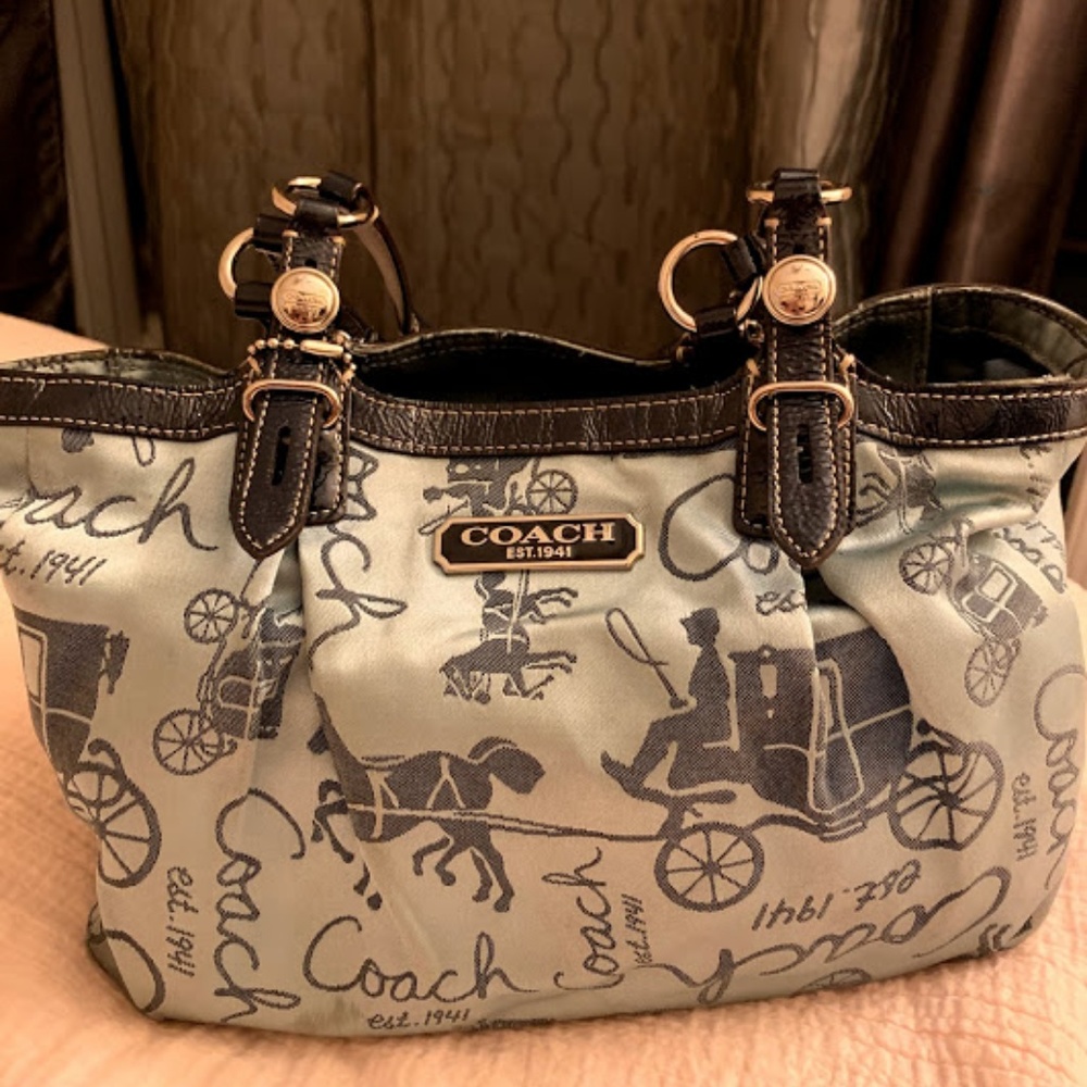 Navy and Light Blue Coach Purse